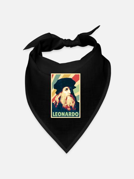 Leonardo da Vinci Vintage Farben - Bandana Dreieckstuch - Schwarz