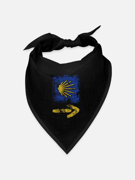 Buen Camino - Jakobsweg - Pilgertour - Santiago - Bandana Dreieckstuch - Schwarz
