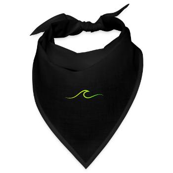 Welle wave Surfen Wasserratte Surfer - Bandana Dreieckstuch - Schwarz - Vorne