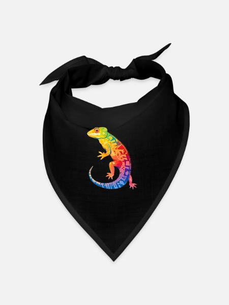 Gecko - Bandana Dreieckstuch - Schwarz