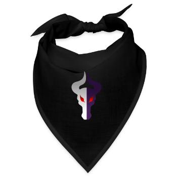 Doppelseitiger Drachenkopf - Bandana Dreieckstuch - Schwarz - Vorne