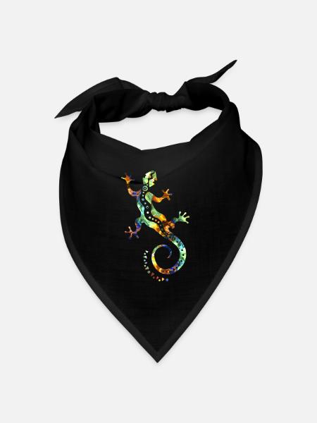 GECKO abstrakt bunt - Bandana Dreieckstuch - Schwarz