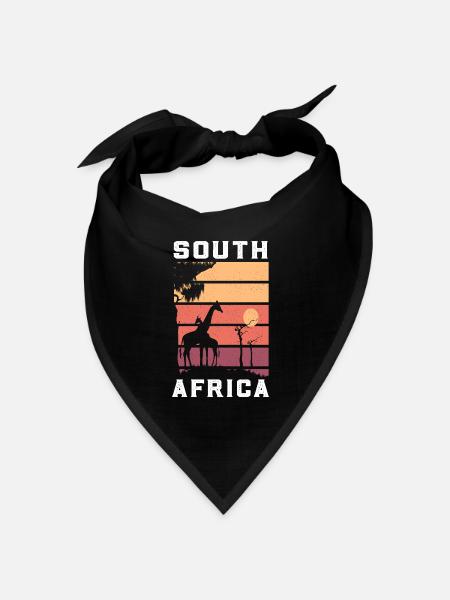 Südafrika - Bandana Dreieckstuch - Schwarz