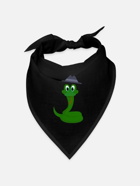 Schlange - Bandana Dreieckstuch - Schwarz