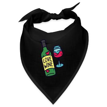 Wein trinken Wein Geschenk Lustiges Wein Shirt - Bandana Dreieckstuch - Schwarz - Vorne
