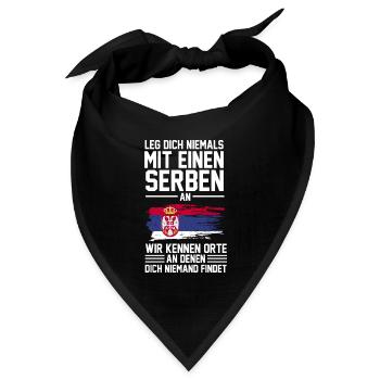 Belgrad Serbe Serbin Serben Serbisch Serbien Gesch - Bandana Dreieckstuch - Schwarz - Vorne