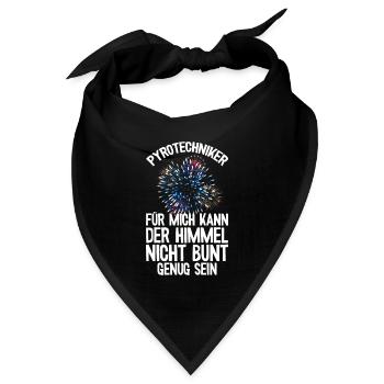 Pyrotechniker Himmel Bunt Böller Pyrotechnik - Bandana Dreieckstuch - Schwarz - Vorne