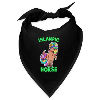 Pferdeliebe Pony Islandpferde Islandponys Spruch - Bandana Dreieckstuch - Schwarz - Vorne