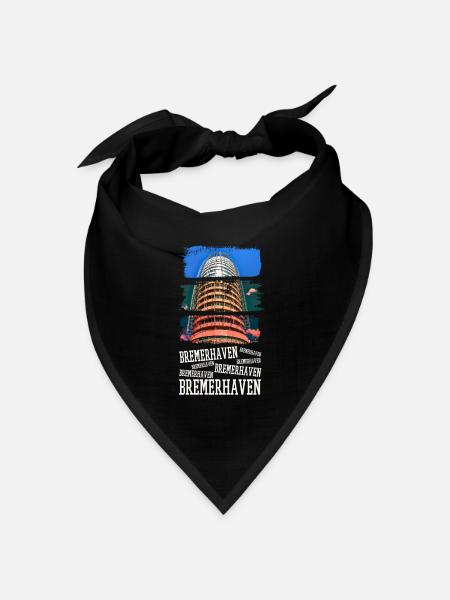 Bremerhaven Deutschland Stadt Skyline Vintage - Bandana Dreieckstuch - Schwarz