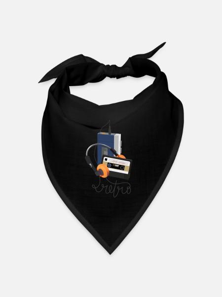 Retro Walkman - Bandana Dreieckstuch - Schwarz