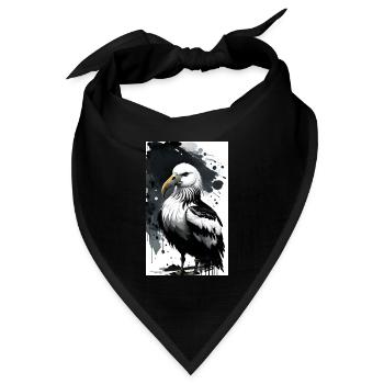 Anmutige Möwe am Horizont - Bandana Dreieckstuch - Schwarz - Vorne