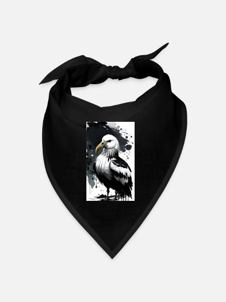 Anmutige Möwe am Horizont - Bandana Dreieckstuch - Schwarz