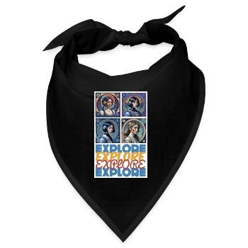 Erkunden Sie die Grenzen - Bandana Dreieckstuch - Schwarz - Vorne
