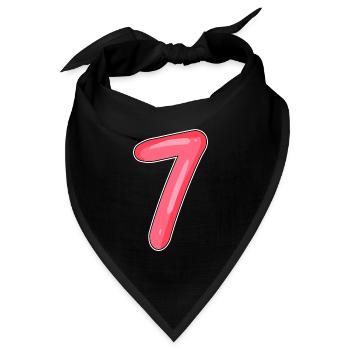 Zahl Sieben - Zahl 7 Nummer - Bandana Dreieckstuch - Schwarz - Vorne