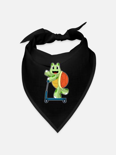 Schildkröte Tretroller - Bandana Dreieckstuch - Schwarz