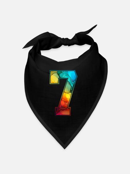 NR. 7 NUMMER 7 COLLEGE 7. GEBURTSTAG - Bandana Dreieckstuch - Schwarz