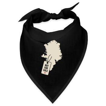 Protest gegen Grönland nicht zum Verkauf stehende Souveränität - Bandana Dreieckstuch - Schwarz - Vorne