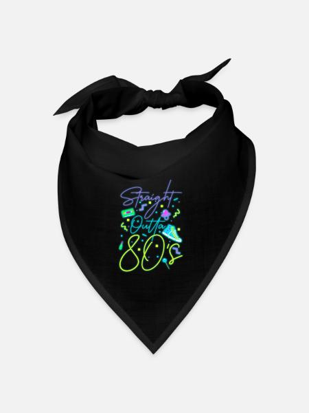 80er Leuchtreklame - Bandana Dreieckstuch - Schwarz