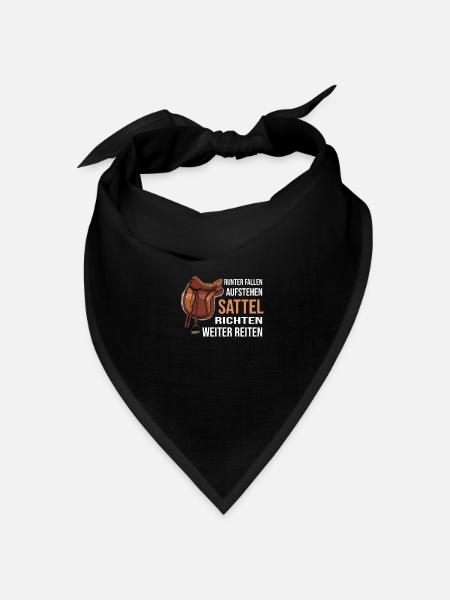 Runterfallen Aufstehen Sattel Richten Weiter - Bandana Dreieckstuch - Schwarz