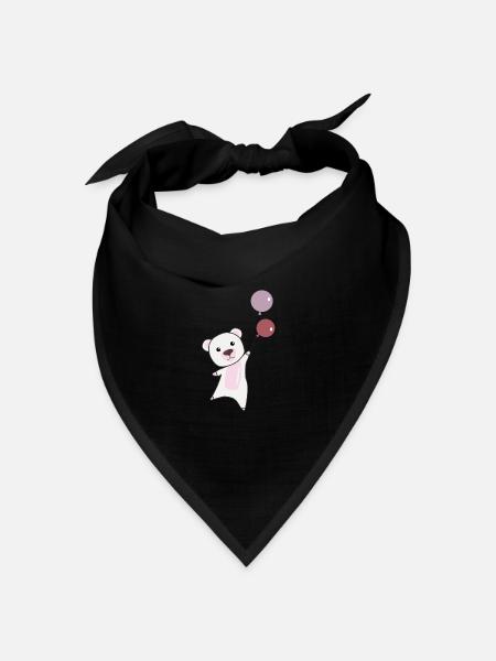 Eisbär Bärechen Teddy fliegt für Kinder - Bandana Dreieckstuch - Schwarz