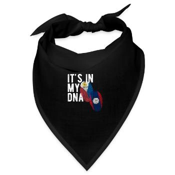 Laotisch-Filipino-Mischung DNA Heritage Flagge - Bandana Dreieckstuch - Schwarz - Vorne