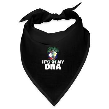Laotisch-Filipino-Mischung DNA Heritage Flagge - Bandana Dreieckstuch - Schwarz - Vorne