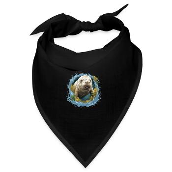 Rettet Die Seekühe Wassertiere Seekühe - Bandana Dreieckstuch - Schwarz - Vorne