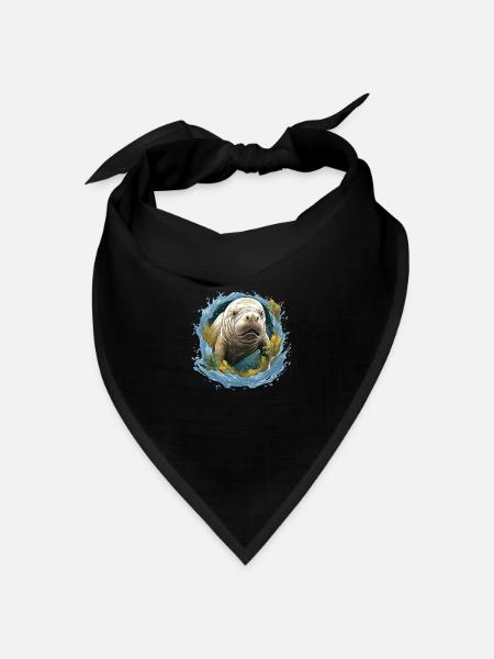Rettet Die Seekühe Wassertiere Seekühe - Bandana Dreieckstuch - Schwarz