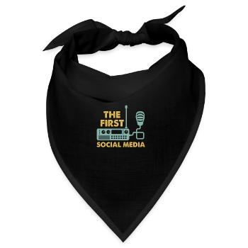 Das Erste Soziale Medium Funkgerät Mikrofon Retro - Bandana Dreieckstuch - Schwarz - Vorne