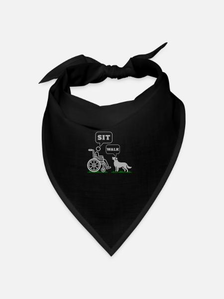 Rollstuhl Sit Hund Walk Symbol Humor - Bandana Dreieckstuch - Schwarz