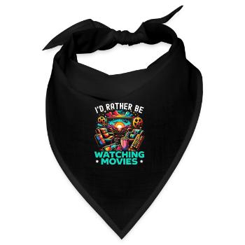 Zitat „filmkino-liebhaber-popcorn-film Ansehen“ - Bandana Dreieckstuch - Schwarz - Vorne