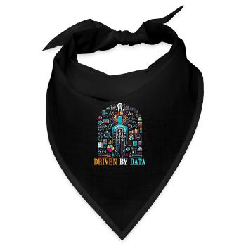 Datenwissenschaft, Datenanalyse, Maschinelles - Bandana Dreieckstuch - Schwarz - Vorne