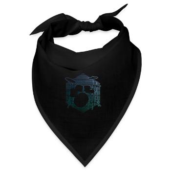 Schlagzeugspielen Schlagzeug Damen Schlagzeuger - Bandana Dreieckstuch - Schwarz - Vorne