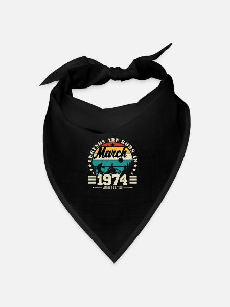 März 1974. Geburtstagsgeschenk März 1974. - Bandana Dreieckstuch - Schwarz