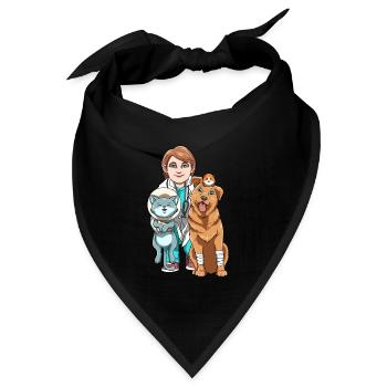 Tierärztin für eine Tierärztin und Tierarzt - Bandana Dreieckstuch - Schwarz - Vorne