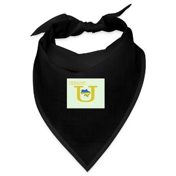 Ukraine U Alphabet Stand mit der Ukraine - Bandana Dreieckstuch - Schwarz - Vorne