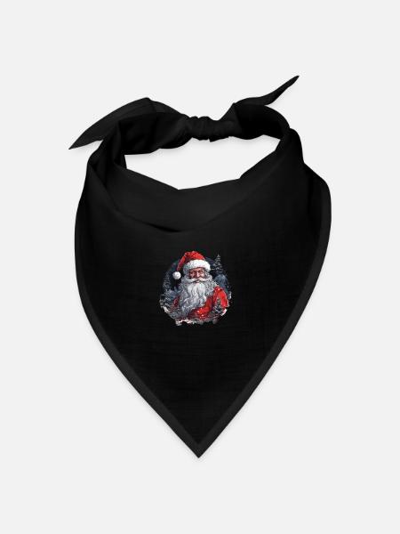 Weihnachtsmann - Bandana Dreieckstuch - Schwarz