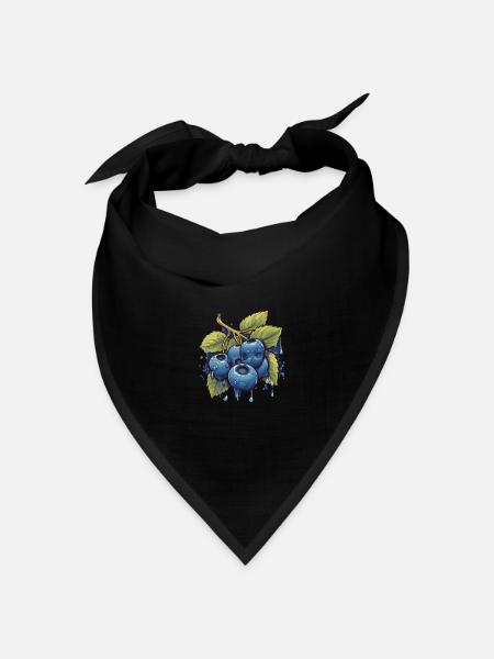 Blaubeere - Bandana Dreieckstuch - Schwarz