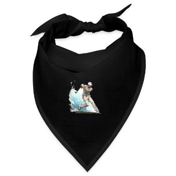 Golf Spieler - Illustration - Bandana Dreieckstuch - Schwarz - Vorne