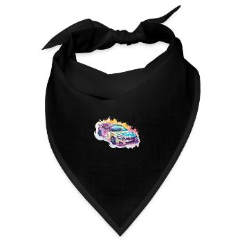 Auto - Illustration - Bandana Dreieckstuch - Schwarz - Vorne