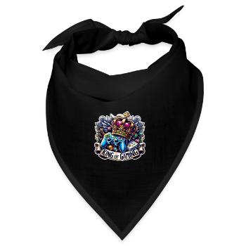 King of Gaming - Controller und Krone Illustration - Bandana Dreieckstuch - Schwarz - Vorne