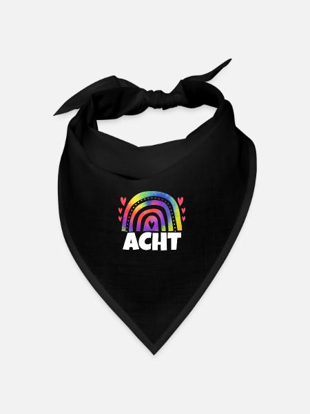 7.Geburtstag Regenbogen 7 Jahre alt Geschenk - Bandana Dreieckstuch - Schwarz