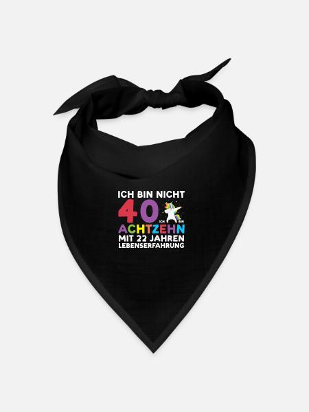40. Geburtstag Einhorn Geburtstagsfeier Geschenk - Bandana Dreieckstuch - Schwarz