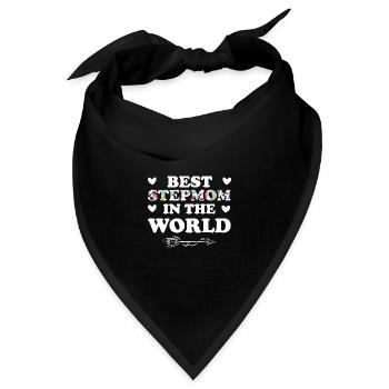 Stiefmama Familie Stiefmutter Geschenk - Bandana Dreieckstuch - Schwarz - Vorne