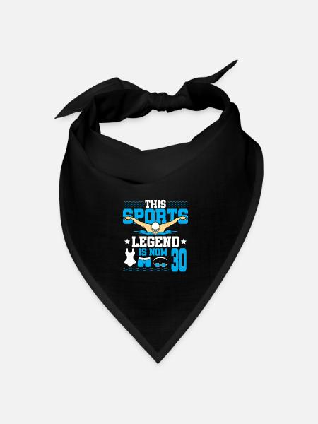 Diese Sportlegende Ist Jetzt 30 Und Schwimmt Zum - Bandana Dreieckstuch - Schwarz