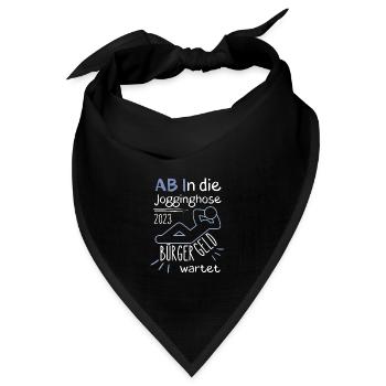 AB In die Jogginghose Bürgergeld wartet blau - Bandana Dreieckstuch - Schwarz - Vorne