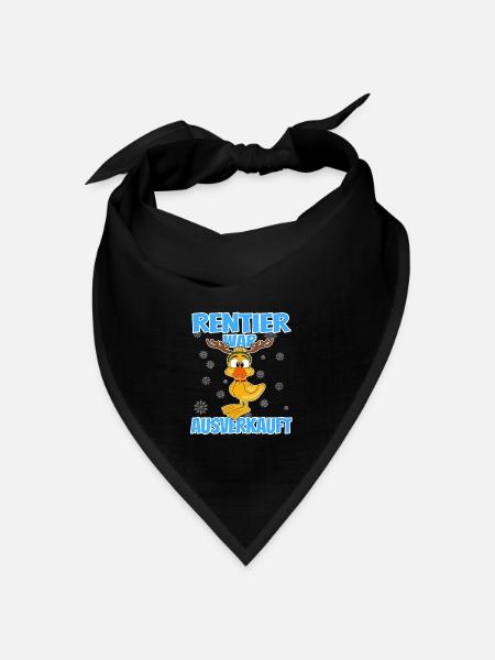 Weihnachten - Rentier war ausverkauft lustige Ente - Bandana Dreieckstuch - Schwarz