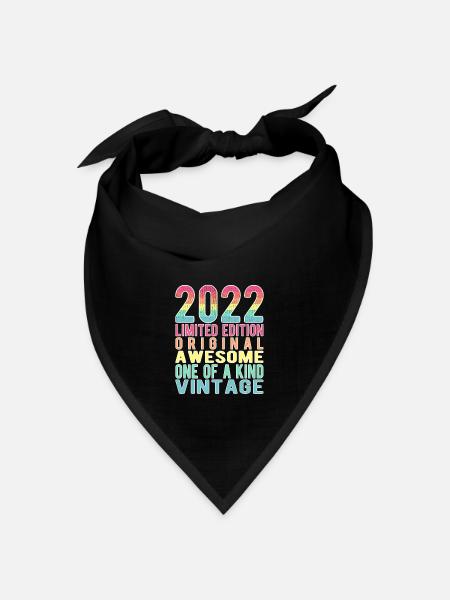 Limited Edition seit 2022 Geburtstag Vintage 2022 - Bandana Dreieckstuch - Schwarz