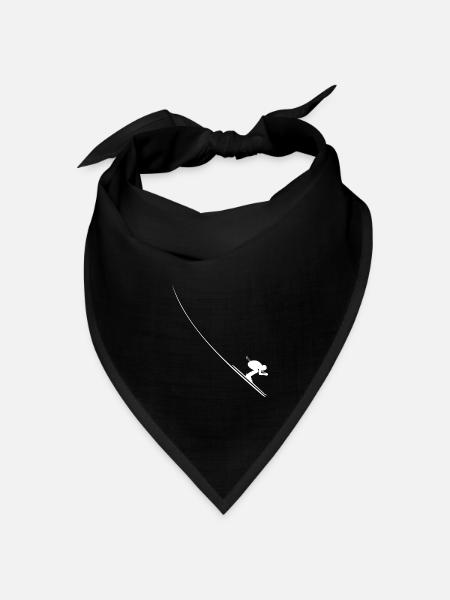 Skifahrer, schifahren, skiing, skier, downhill ski - Bandana Dreieckstuch - Schwarz