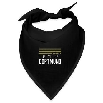 Dortmund Skyline Ruhrpott Ruhrgebiet Andenken - Bandana Dreieckstuch - Schwarz - Vorne